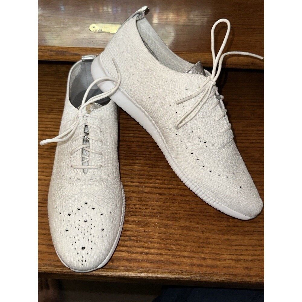 Cole Haan Women's ZeroGrand Wingtip Oxford Sneaker, White, Size 9.5B US BNWOb